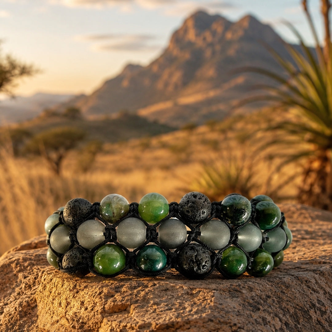 Agate Macrame Bracelet South Africa Golden hour lejbelle