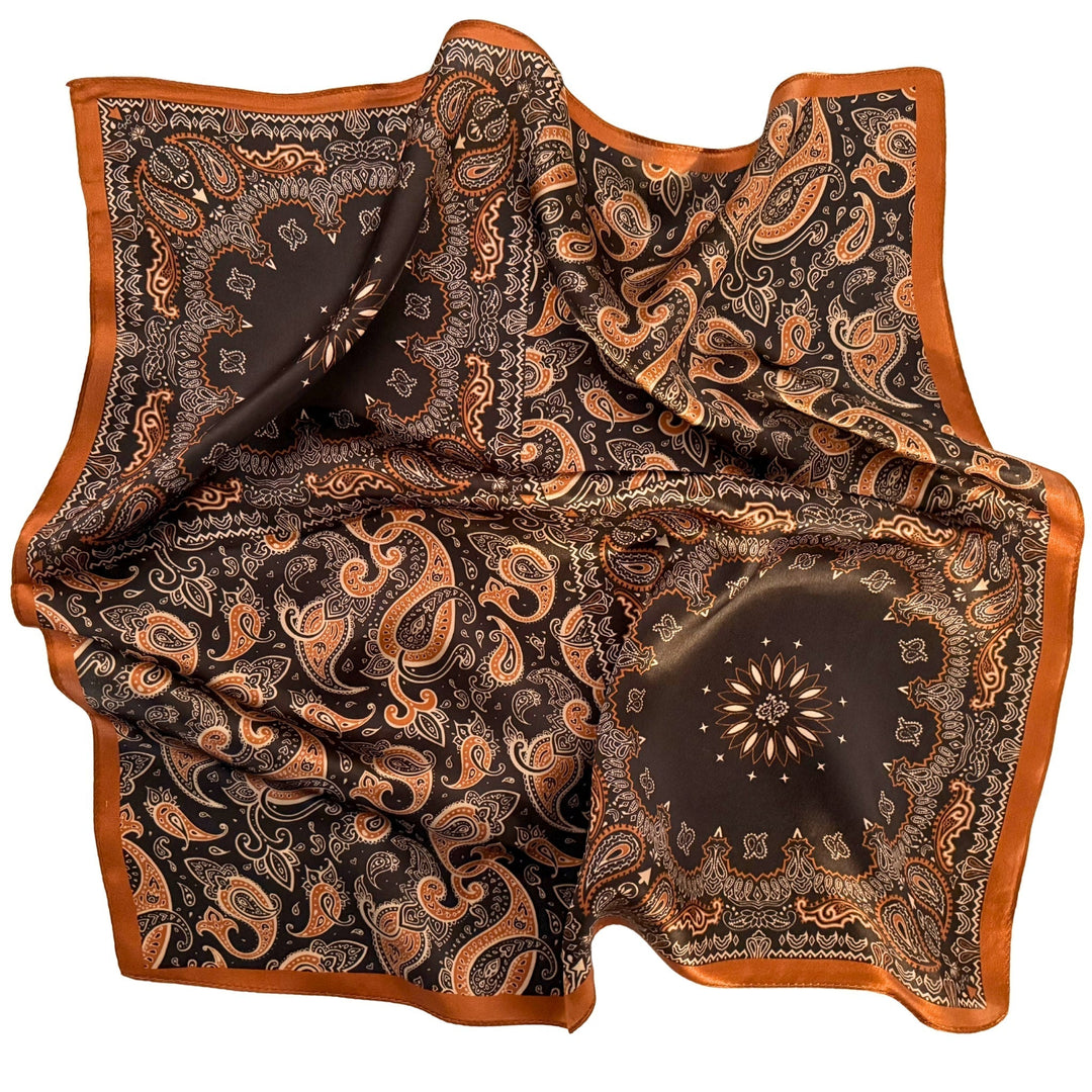 Black and copper silk scarf | lejbelle