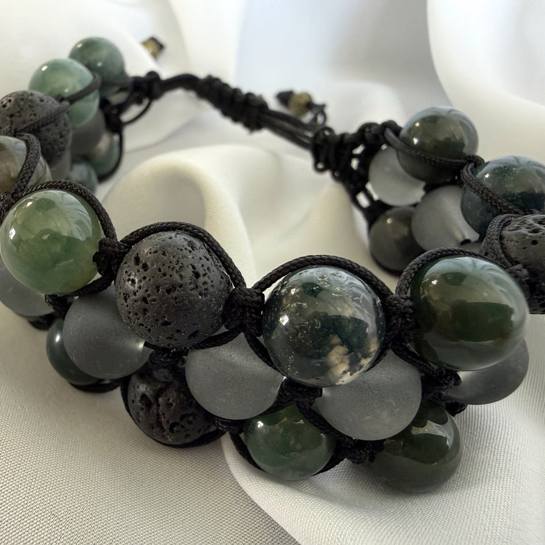 Natural semi-precious stone jewellery featuring amethyst, jasper, turquoise and howlite, sourced from South Africa